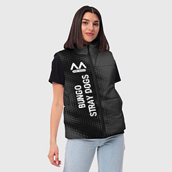 Женский жилет Bungo Stray Dogs glitch на темном фоне: по-вертика, цвет: 3D-черный — фото 2