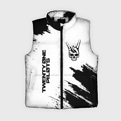 Женский жилет Twenty One Pilots и рок символ на светлом фоне, цвет: 3D-черный