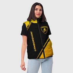 Женский жилет Lamborghini - gold gradient: надпись, символ, цвет: 3D-черный — фото 2