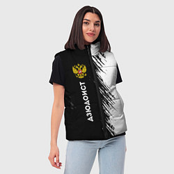 Женский жилет Дзюдоист из России и герб РФ: по-вертикали, цвет: 3D-черный — фото 2