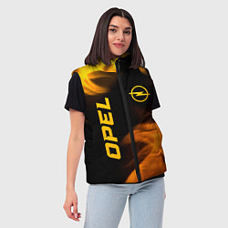 Женский жилет Opel - gold gradient: надпись, символ, цвет: 3D-черный — фото 2