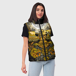 Женский жилет Золотой орёл - славянский орнамент, цвет: 3D-светло-серый — фото 2