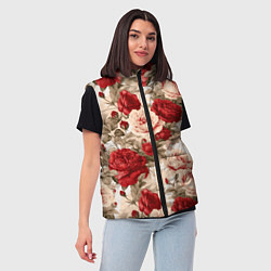 Женский жилет Розы паттерн, цвет: 3D-черный — фото 2