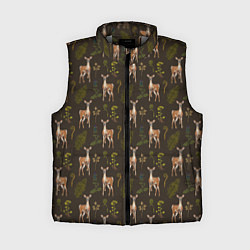 Женский жилет Олени и растения, цвет: 3D-светло-серый