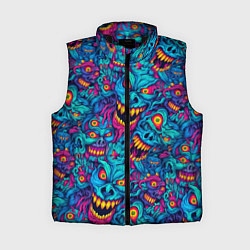 Женский жилет Неоновые монстры - graffiti art style pattern