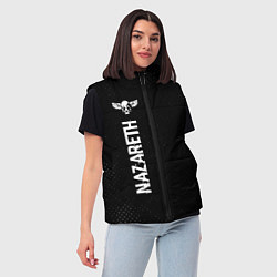 Женский жилет Nazareth glitch на темном фоне: по-вертикали, цвет: 3D-черный — фото 2