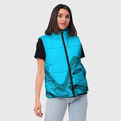 Женский жилет Волны абстракция небесный, цвет: 3D-красный — фото 2
