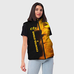Женский жилет Counter-Strike 2 - gold gradient: по-вертикали, цвет: 3D-черный — фото 2