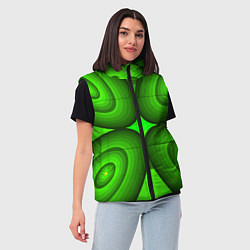 Женский жилет Зеленые овалы, цвет: 3D-красный — фото 2