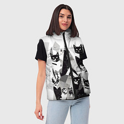 Женский жилет Абстрактные коты, цвет: 3D-черный — фото 2