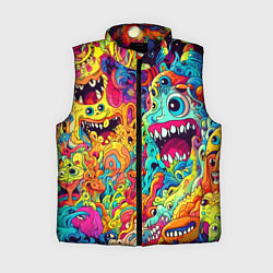 Женский жилет Космические зубастые чудовища, цвет: 3D-черный