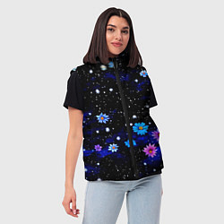 Женский жилет Цветочки в небе абстракция, цвет: 3D-светло-серый — фото 2