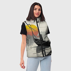 Женский жилет Красота Японии, цвет: 3D-черный — фото 2