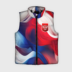 Женский жилет Красный герб России, цвет: 3D-черный