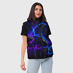 Женский жилет Синий и фиолетовый неон, цвет: 3D-красный — фото 2