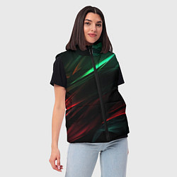 Женский жилет Dark red and green, цвет: 3D-черный — фото 2