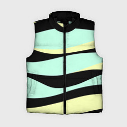 Женский жилет Черно-бирюзовая абстракция