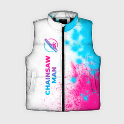 Женский жилет Chainsaw Man neon gradient style: по-вертикали, цвет: 3D-черный