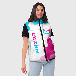 Женский жилет Mazda neon gradient style: надпись, символ, цвет: 3D-черный — фото 2