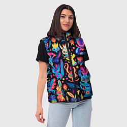 Женский жилет Космические монстрики, цвет: 3D-черный — фото 2