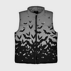 Женский жилет Серый фон и летучие мыши, цвет: 3D-светло-серый