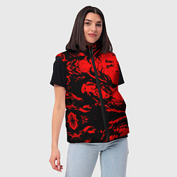 Женский жилет Черный дракон на красном небе, цвет: 3D-черный — фото 2