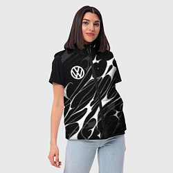 Женский жилет Volkswagen - острые линии, цвет: 3D-светло-серый — фото 2