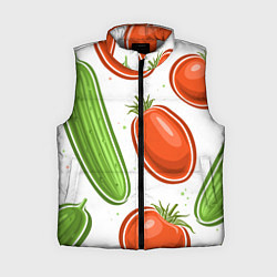 Женский жилет Помидоры и огурцы, цвет: 3D-светло-серый