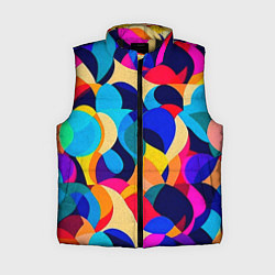 Женский жилет Яркая абстракция паттерн, цвет: 3D-черный