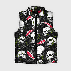 Женский жилет Черепа и японские карпы кои, цвет: 3D-красный