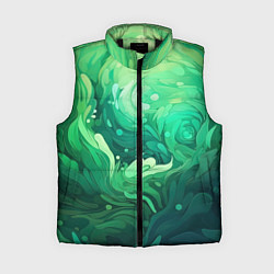 Женский жилет Зеленые абстрактные волны