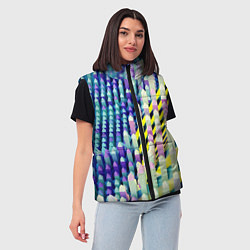 Женский жилет Прямотреугольный блочный паттерн, цвет: 3D-черный — фото 2