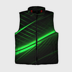 Женский жилет Зеленые полосы на черном фоне