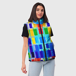 Женский жилет Colorful strips - pop art - vogue, цвет: 3D-светло-серый — фото 2