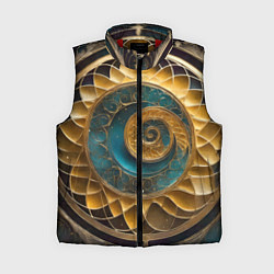 Женский жилет Синий золотой водоворот декоративный орнамент