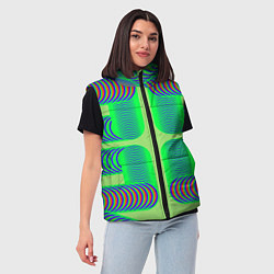 Женский жилет Дуги на зеленом фоне, цвет: 3D-красный — фото 2