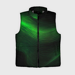 Женский жилет Зеленое свечение абстракция, цвет: 3D-светло-серый