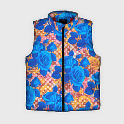 Женский жилет Цветочный разноцветный узор с розами
