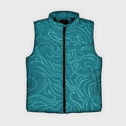 Женский жилет Абстракция зелёный разводы, цвет: 3D-черный