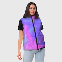 Женский жилет Сиреневая абстракция, цвет: 3D-светло-серый — фото 2