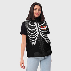 Женский жилет Скелет: ребра с разбитым сердцем, цвет: 3D-светло-серый — фото 2