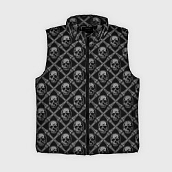 Женский жилет Черепа и кости - чёрный, цвет: 3D-светло-серый