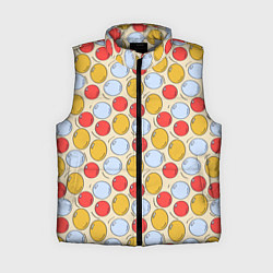 Женский жилет Красные, желтые и голубые пузыри, цвет: 3D-светло-серый