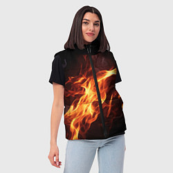 Женский жилет Огненный фон, цвет: 3D-светло-серый — фото 2
