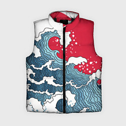 Женский жилет Страна восходящего солнца - большая волна, цвет: 3D-черный