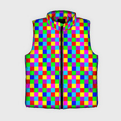 Женский жилет Разноцветные плитки, цвет: 3D-красный