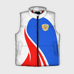 Женский жилет Герб РФ - white sport, цвет: 3D-красный