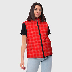 Женский жилет Красный клетчатый паттерн, цвет: 3D-красный — фото 2