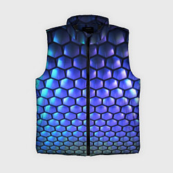 Женский жилет Цветные соты - объемная абстракция, цвет: 3D-черный