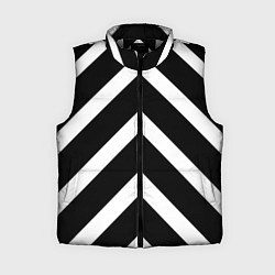 Женский жилет Черно-белые полoсы, цвет: 3D-светло-серый